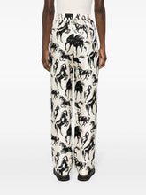 Balmain Horse-Print Silk Trousers