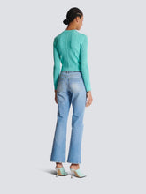 Balmain Blue Cropped Knit Cardigan