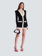 Balmain Two-Tone Knit Dress with Buttons