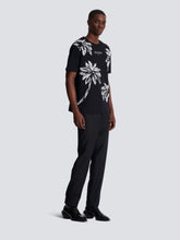 Balmain Black Palm Tree Print T-Shirt