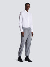 Balmain Grey Double Crepe Wool Cargo Trousers