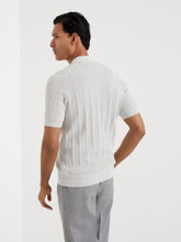 Brunello Cucinelli Light Grey Rib Knit Polo