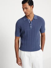 Brunello Cucinelli Oxford Blue Rib Knit Polo