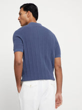 Brunello Cucinelli Oxford Blue Rib Knit Polo