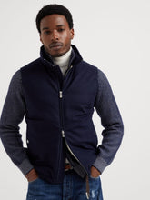 Brunello Cucinelli Blue Bonded Wool Flannel Down Vest