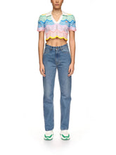 Casablanca Gradient Wave Crochet Top