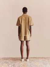 Commas Beige Braided Cord Camp Collar Shirt