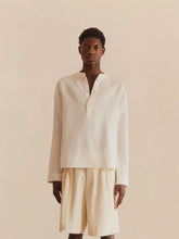 Commas White Linen Popover Shirt
