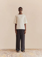 Commas White Linen Cotton T-Shirt