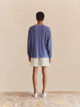 Commas Blue Linen Cotton Sweater