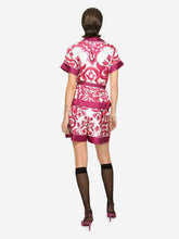 Dolce & Gabbana Majolica-Print Belted Silk Shirt