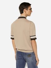 Dolce & Gabbana Beige Silk Polo Shirt with DG Embroidery