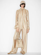 Fendi Beige and Cream Pequin Silk Shirt