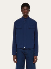 Ferragamo Navy Blue Cropped Blouson