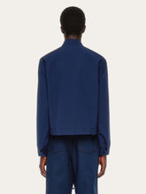 Ferragamo Navy Blue Cropped Blouson