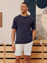 Frescobol Carioca Carmo Midnight-Blue Linen Jersey T-Shirt