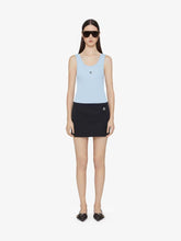 Givenchy 4G Detail Ribbed Cotton Sky Blue Tank Top