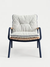 House of Capricorn Carvalhal Blue Metal and Handmade Wicker Lounge Chair