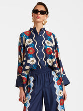 La DoubleJ x Orlebar Brown Whitsun Placée Blue Foulard Silk Shirt