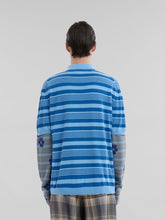 Marni Blue Striped Cotton Polo Shirt