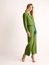 Paula Sonia Garden Green Silk Pants