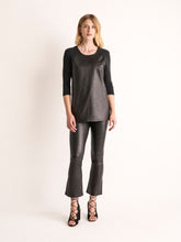 Zircon Tap Shoe Leather Flared Pants