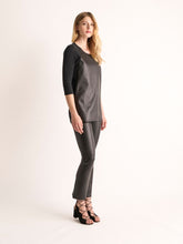 Paula Zircon Tap Shoe Leather Flared Pants