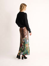 Paula Avenca Junglito Print Silk Skirt