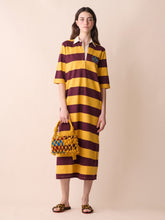 Paula Cetus Striped Polo Dress With Embroidered Patch