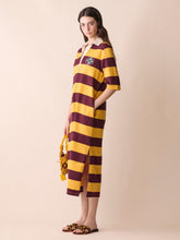 Paula Cetus Striped Polo Dress With Embroidered Patch