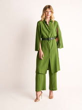 Paula Chanterelle Garden Green Silk Midi Dress