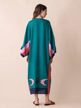 Paula Cinnabar Linen Dress With Embroidered Patches