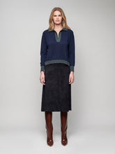 Paula Diane Blue Cashmere V-Neck Blouse