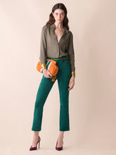 Paula Medine Orange Leather And Suede Clutch