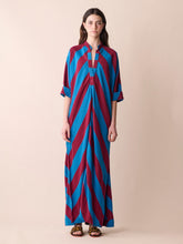 Paula x Marrakshi Morion Blue Striped Kaftan