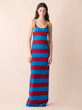 Paula Saiph Striped Tank Top Dress With Embroidered Patch