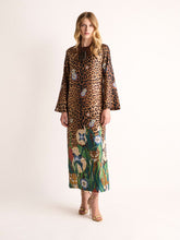 Paula Shirley Junglito Print Silk Midi Dress
