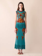 Paula Turner Jacquard Skirt With Fringes