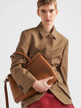 Prada Caramel Medium Leather Handbag with Double Belt