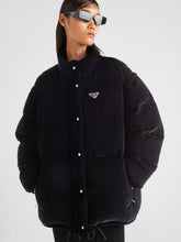 Prada Black Convertible Velvet Down Jacket