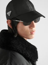Prada Enameled Triangle Cap