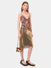 Rabanne Gold Drapé Pression Chainmail Skirt