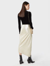 Rabanne Gold Drapé Pression Slit Skirt