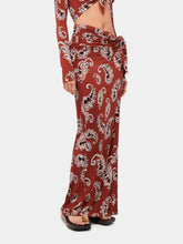 Rabanne Paisley-Print Long Split Skirt