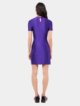 Rabanne Purple Draped Mini Dress with Snap Detailing