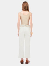 Rabanne Draped Raffia-Colored Top with Metallic Details