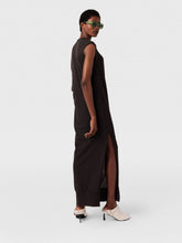 Stella McCartney Chocolate Brown Asymmetric Draped Maxi Dress