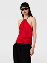 Stella McCartney Lipstick red Frayme Chain-Embellished Top