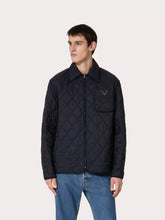 Valentino Garavani Navy Quilted Nylon Shirt Jacket