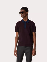 Valentino Garavani Maroon Wool Polo Shirt with VLogo Embroidery